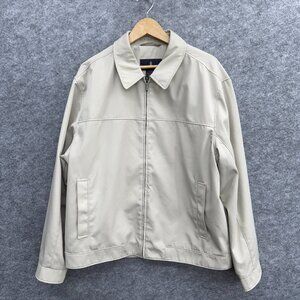 London Fog Tower Men's Full Zip Microfiber Jacket, Camel Beige,  Size XL